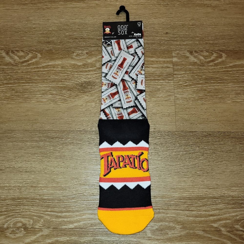 Odd Sox Tapatio To Go Mens Crew Straight Socks Hot Sauce Size 8 - 12 New